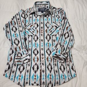 Vintage Panhandle M/10‎ Boy's  Pearl Snap Western Shirt Rodeo Southwestern